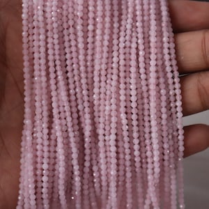 Rose Quartz Round 2-2.5mm Beads, Faceted Round Genuine Rose Quartz Gemstone Beads, Rose Quartz Beads For Jewelry Making Crafts