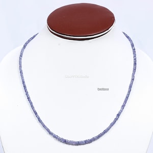 AAA+ sterkte tanzanietketting, natuurlijke tanzaniet gefacetteerde rondelle edelsteenketting, helende ketting, handgemaakte ketting, cadeau