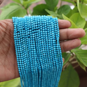 Natural Turquoise 2.2.5mm Beads, Faceted Round Turquoise Beads, Genuin Turquoise, Making For Jewelry 13&#39;&#39; Turquoise Beads