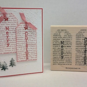 Merry Christmas Red Rubber Art Stamps