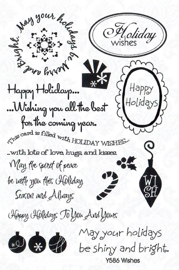 Papercraft Craft Supplies & Tools Holiday Wishes Red Rubber Art Stamps ...