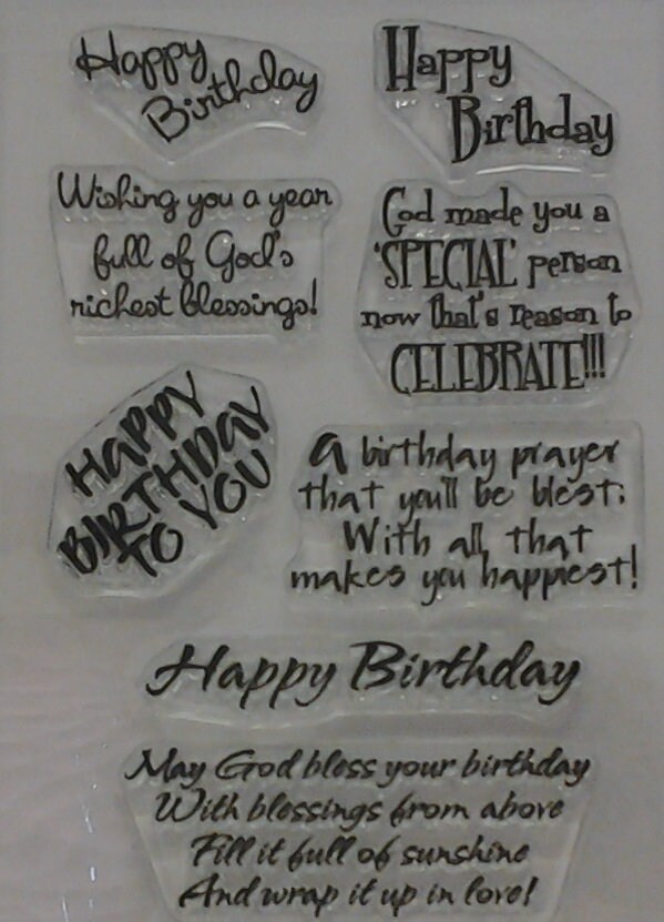 Happy Birthday Clear Stamp Sets Etsy