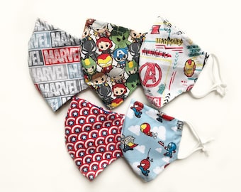 Avengers Face Mask with Nose Wire and Filter Pocket