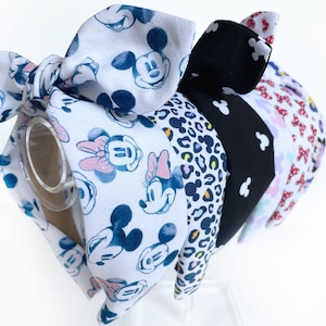 Mickey & Minnie Top Knot and Bow Headband