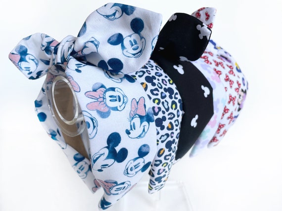 Mickey & Minnie Top Knot and Bow Headband