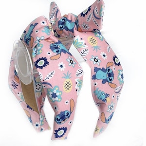 Disney Lilo and Stitch Top knot and Bow Headband Stitch Scrump