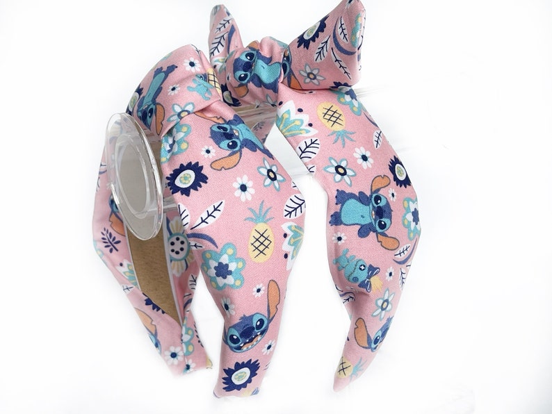 Disney Lilo and Stitch Top knot and Bow Headband Stitch Scrump