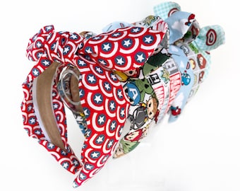 Avengers Top Knot and Bow Headband
