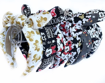 Mickey & Minnie Top Knot and Bow Headband 2