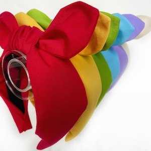 Solid Color Top Knot and Bow Headband