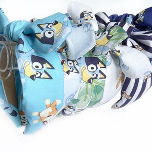 Bluey Top Knot and Bow Headband