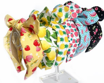 Summer Fruits Top Knot and Bow Headbands