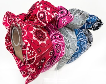 Bandana Top Knot and Bow Headband