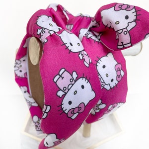 Hello Kitty Top Knot and Bow Headband 2 Hot Pink Hello