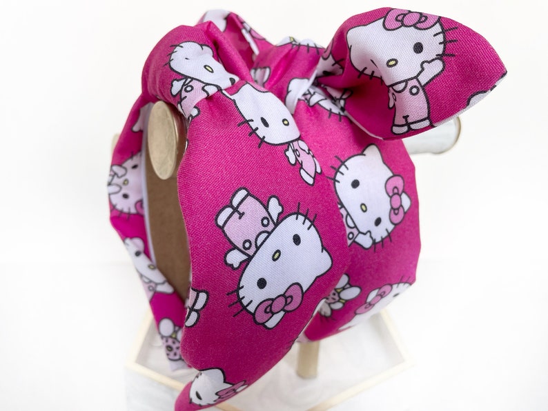 Hello Kitty Top Knot and Bow Headband 2 Hot Pink Hello