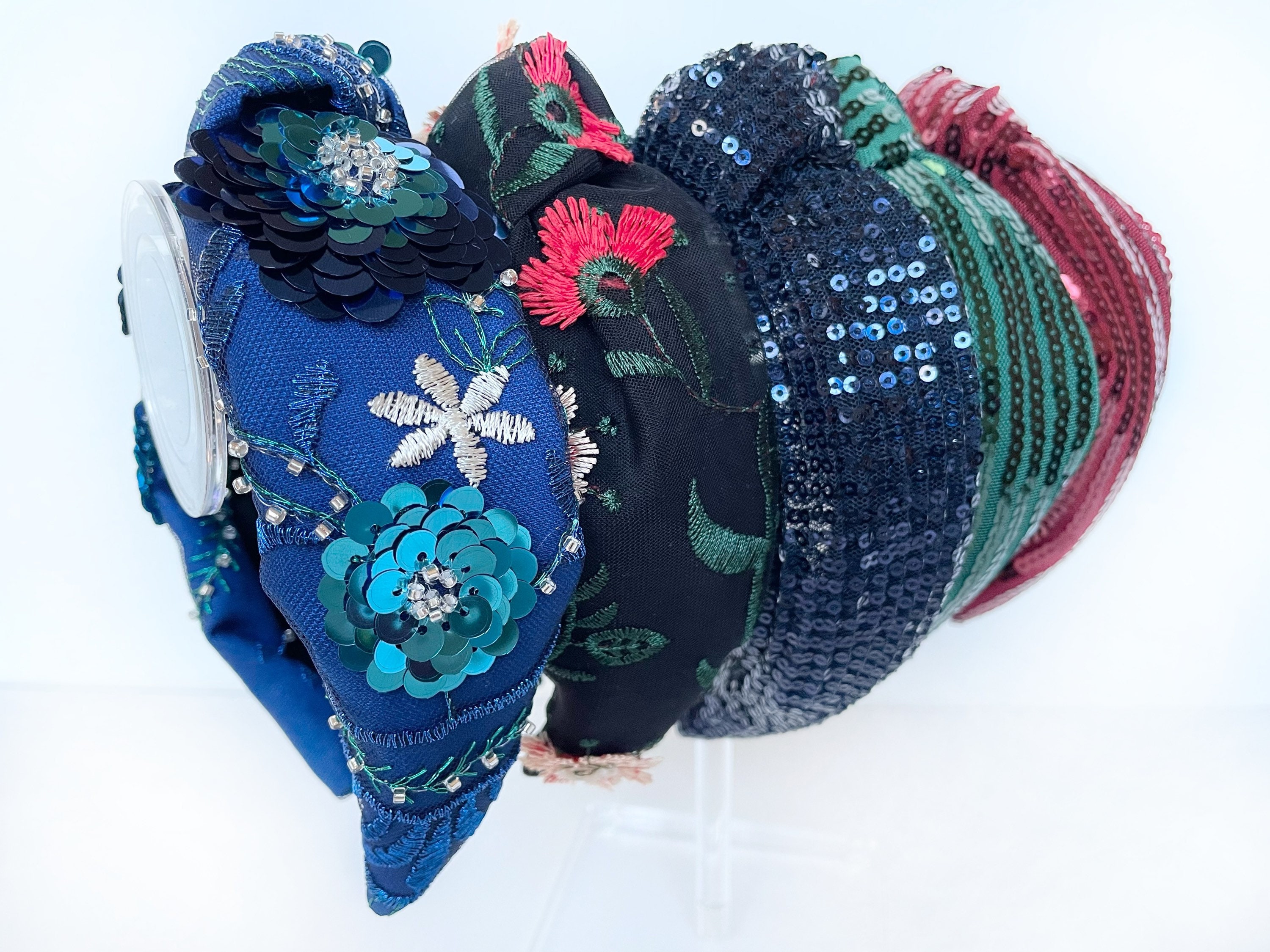Top Knot Embellished Headband - Blue/tan and more - IMG_2554_d22889f8-5009-475c-  main image 4