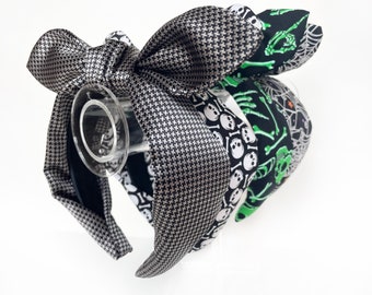 Haunted Halloween Top Knot and Bow Headband
