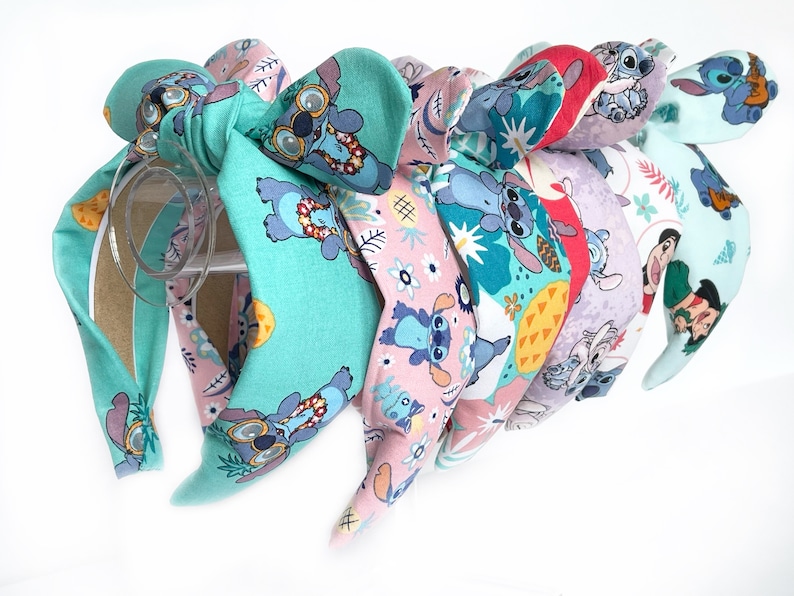Disney Lilo and Stitch Top knot and Bow Headband image 1