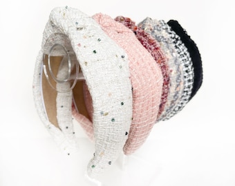 Tweed Top Knot Headband