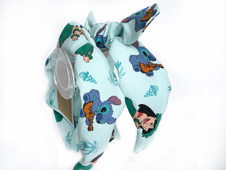 Disney Lilo and Stitch Top knot and Bow Headband Little Luau