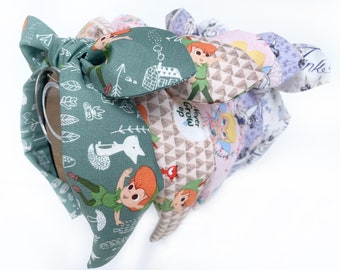 Peter Pan and Tinker Bell Top Knot and Bow Headband
