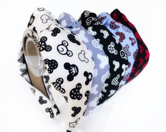 Mickey Patterned Top Knot Headband