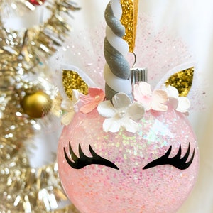 Unicorn Christmas Ornament, Personalize