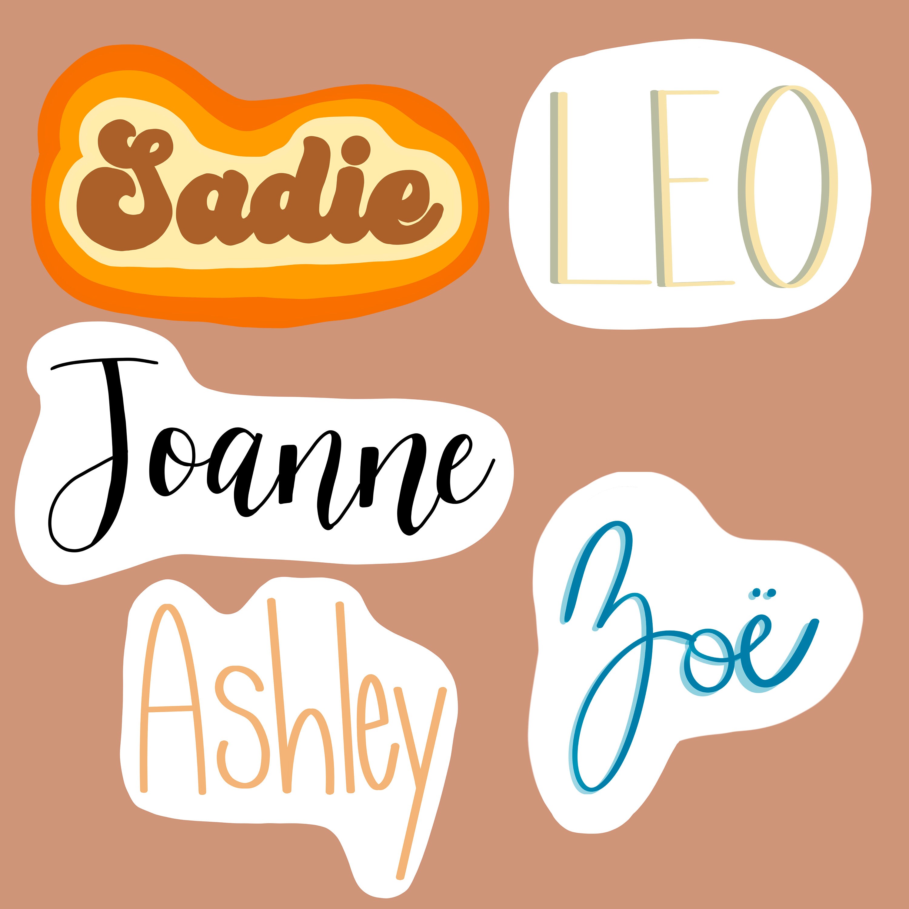 Custom Name Sticker Etsy