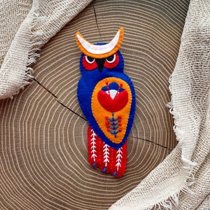 Ukrainian Pattern Felt Ornament, PDF Pattern, Felt Christmas Ornament, Christmas Tree Decoration, Felt Owl Pattern