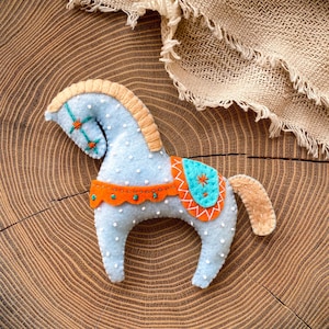 Felt Horse Pattern PDF, Felt Ornament Pattern, Felt Home Decor, Instant Download, Ukrainian Folk Art, Stuffed Animal Sewing Pattern