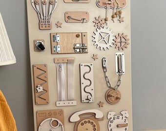 Busy board for toddler, Montessori board, sensory board, activity board, motorikbrett, busyboard,  Christmas gift for toddler, motorikboard