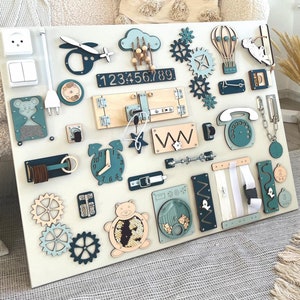 Busy board for baby with Montessori sensory activities, 1st Birthday Gift, motorikbrett, wall busy board, activity board,