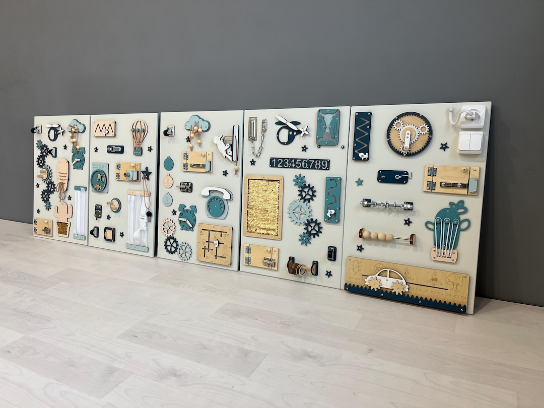 JUSTWOOD Panneau Mural Crocodile 9 En 1 – Jouet Sensoriel En Bois, Activités Montessori Pour Crèche Et Salle De Classe