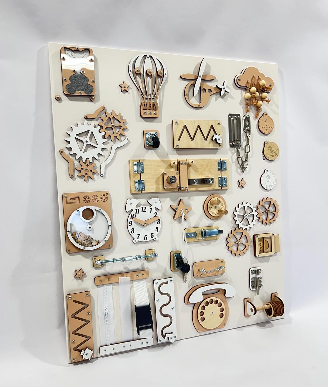 Do Electr Busy Board, Motorikwand, 20 In 1 Activity Holzspielzeug Motorikspielzeug 2 Jahre Beschäftigtes Board Für Kleinkinder Basic Motor Skills Sensorisches Spielzeug Hausreisegeschenk