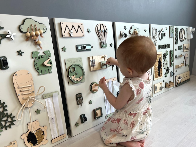 Montessori Wall Busy Board – Toddler Wall Toy, Wooden Sensory Play Panel, Indoor Playground or Playroom Wall Decor image 11