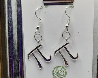 Pi Symbol Earrings - Gift for Math Lover