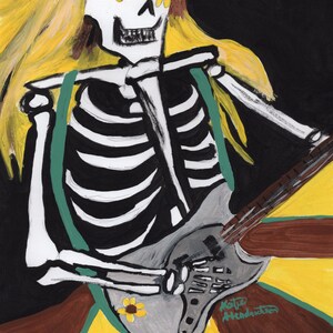 Rock N Roll Skeleton Grrrl | SilentStagePunk Art