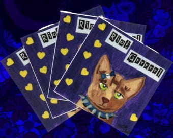 Riot Grrrl Cat Sticker - Punk Rock Art Sticker - Feminist Waterproof Sticker