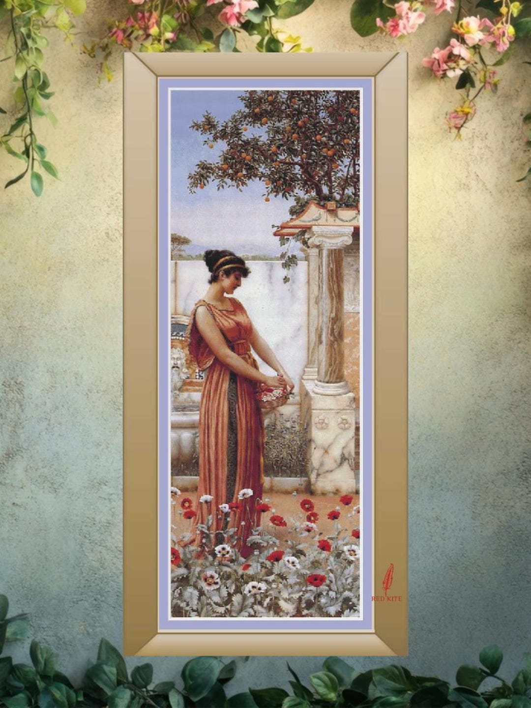 An Idle Hour Cross Stitch Pattern: Full Coverage, John William Godward ...