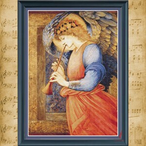 Angel Cross Stitch Pattern: Pre-Raphaelite Art (Instant PDF Download)