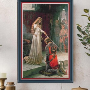 The Accolade Cross Stitch Chart - Large Medieval Knight Design