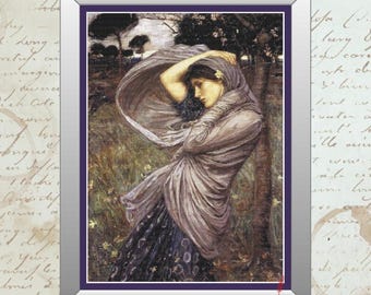 Boreas Cross Stitch Pattern: Waterhouse Art (Digital PDF Only)