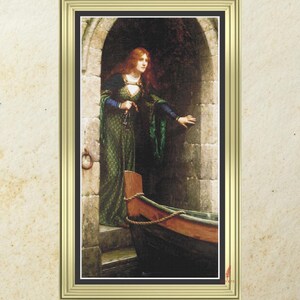The Keys by Edmund Blair Leighton, Full Coverage Cross Stitch Pattern, Digital PDF Instant Download, Cross Stitch Chart Only