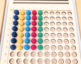 Multiplication Flisat Insert / Multiplication Chart / Multiplication Board / Multiplication Tray / Hundred Tray / Montessori Hundred Board
