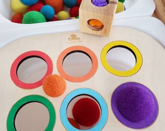Flisat Color Sort BIG Ball Insert / Flisat Colour Sort Lid / Color Sorting Trofast Topper / Rainbow Pom Pom Insert / Felt Ball Sort Insert
