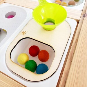Caja de permanencia de objetos / Caída de bolas / Tablero de embudo / Inserto para bebés y niños pequeños / Clasificación por colores / Inserto de clasificación de bolas / Inserto de permanencia de objetos