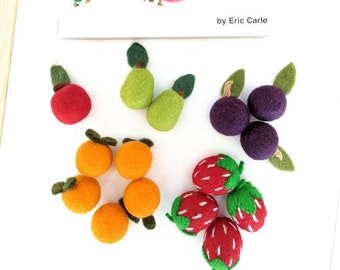 Felt Fruits / Felt Food / Felt Fruit / Play Food / Flisat Accessories / Feed the Caterpillar / Fruit Set / Felted Fruit / Needle Felt Fruit
