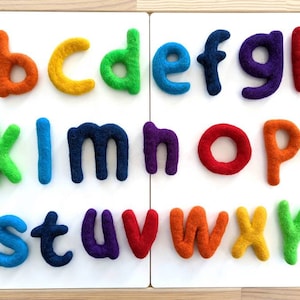 Alphabet Lower Case / Felt Alphabet / Montessori Alphabet / Lowercase Alphabet / Waldorf Alphabet / Alphabet Puzzle / Felted Alphabet