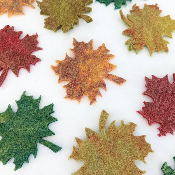 Felt Maple Leaves / Felt Leaves / Felt Leaf / Leaf Decoration / Fall Leaves / Flisat Accessories / Needle Felt Leaves / Leaf / Leaf Garland