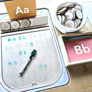 Flisat Sand Tray Learn My Letters Set / Letter Tracing Board / Montessori Sand Tray / Spelling Insert / Alphabet Insert / Letters Insert